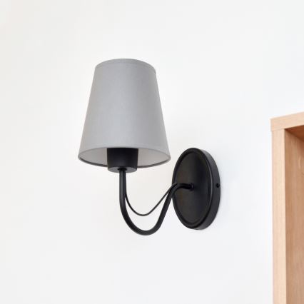 Zidna lampa MALBO 1xE27/15W/230V siva/crna