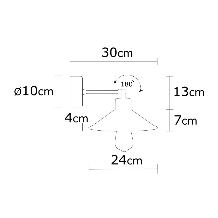 Zidna lampa MANAVGAT 1xE27/40W/230V braon/crna