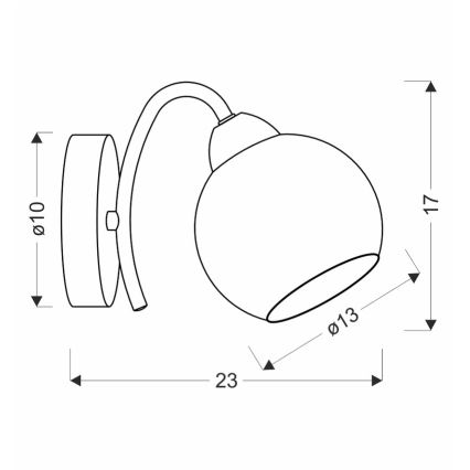 Zidna lampa NESTOR 1xE27/40W/230V mesing