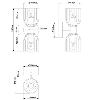 Zidna lampa PIEGA 2xE14/10W/230V mesing/zadimljeno bež