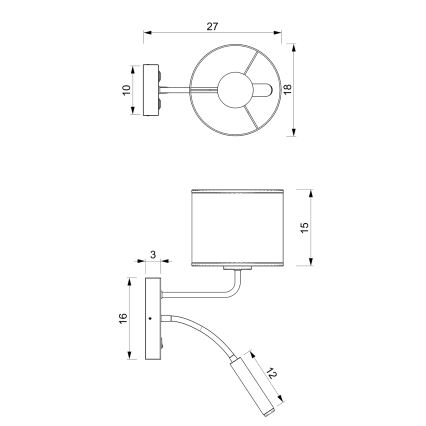 Zidna lampa RATTAN 1xE27/60W+1xG9/8W/230V ratan