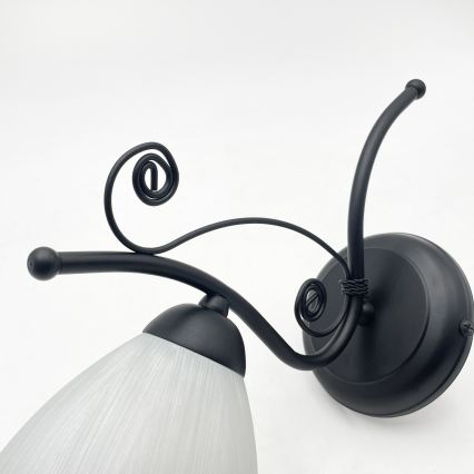 Zidna lampa RETRO 1xE27/60W/230V crna/bela