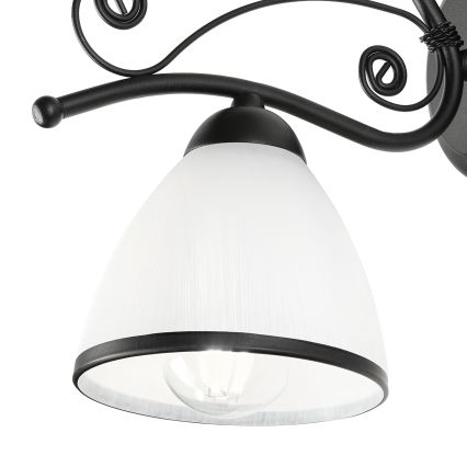Zidna lampa RETRO 1xE27/60W/230V crna/bela