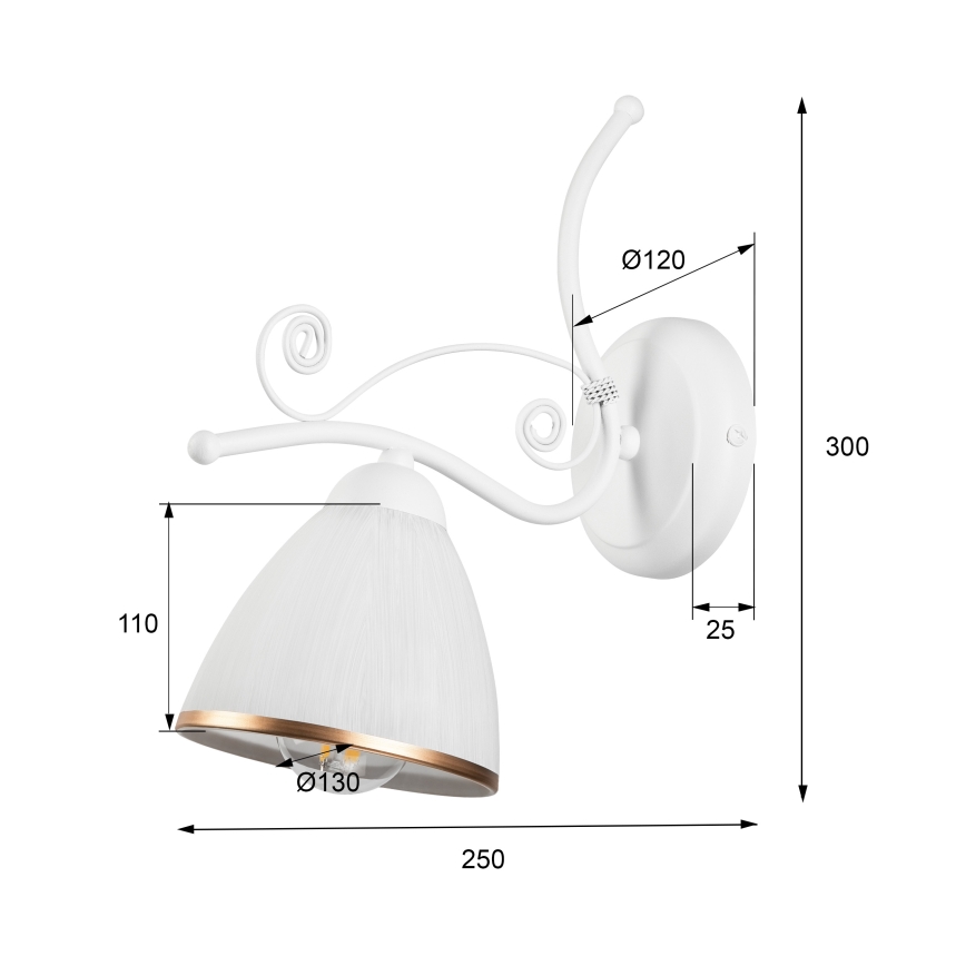 Zidna lampa RETRO II 1xE27/60W/230V bela