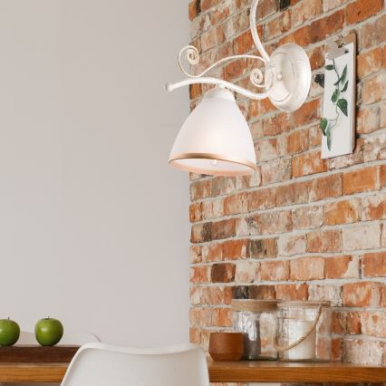 Zidna lampa RETRO II 1xE27/60W/230V bela patina