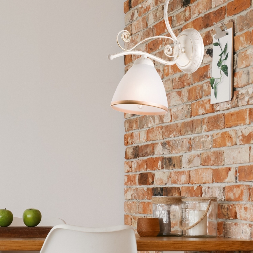 Zidna lampa RETRO II 1xE27/60W/230V bela patina