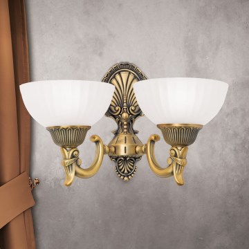 Zidna lampa ROCCA 2xE27/60W/230V bronza/bela