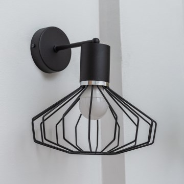 Zidna lampa SOLANO 1xE27/15W/230V crna/sjajni hrom