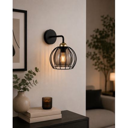 Zidna lampa SOLO BLACK 1xE27/60W/230V crna/zlatna