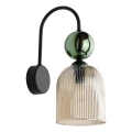 Zidna lampa SOPHIA 1xE14/10W/230V crna/zelena/zadimljeno bež