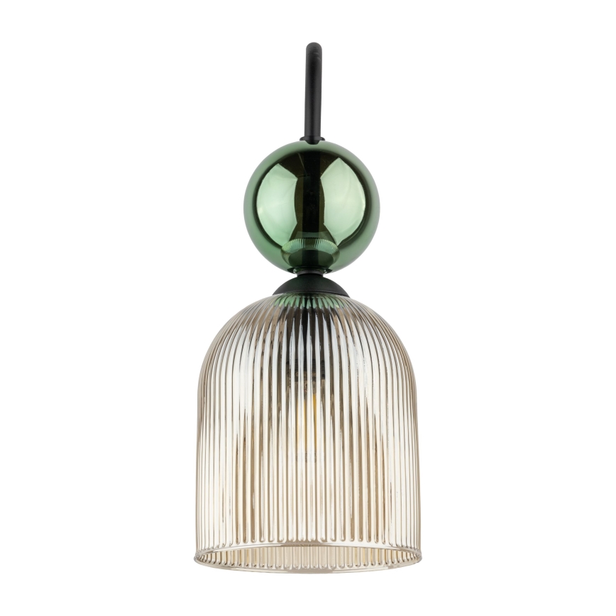 Zidna lampa SOPHIA 1xE14/10W/230V crna/zelena/zadimljeno bež