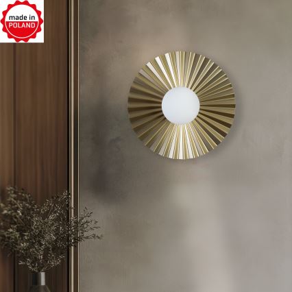 Zidna lampa SUNPLISS 1xG9/10W/230V prečnik 35 cm zlatna/krem