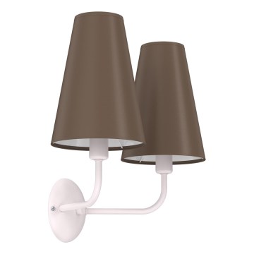 Zidna lampa TORTOLA 2xE14/15W/230V braon/krem