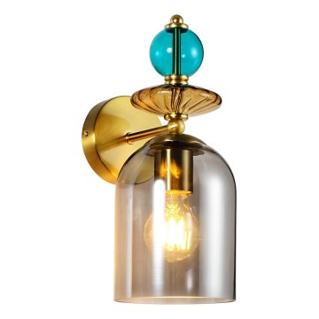 Zidna lampa TROPEA 1xE27/15W/230V zlatna/plava/zadimljena bež/siva
