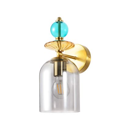 Zidna lampa TROPEA 1xE27/15W/230V zlatna/plava/zadimljena bež/siva