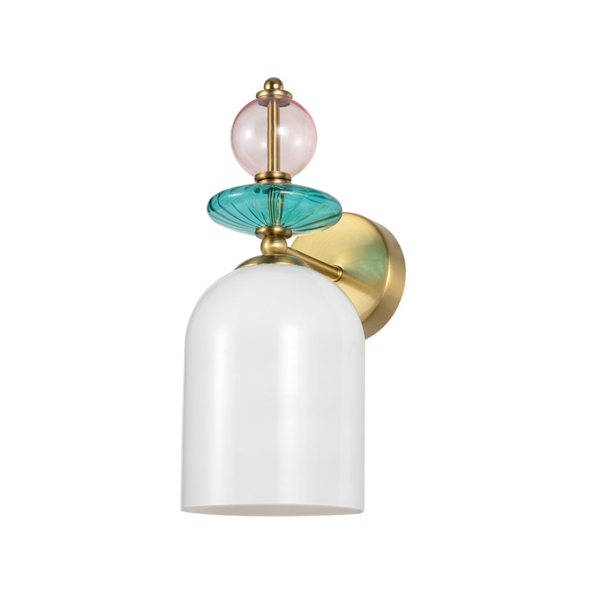 Zidna lampa TROPEA 1xE27/15W/230V zlatna/zadimljena ružičasta/plava/bela