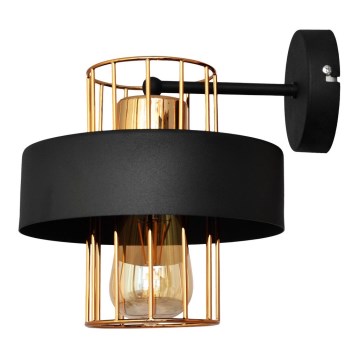 Zidna lampa VOLTA 1xE27/15W/230V 23 cm crna/ružičasto zlato