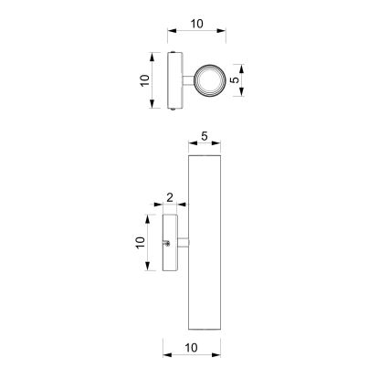 Zidna lampa WALL 2xGU10/8W/230V bela