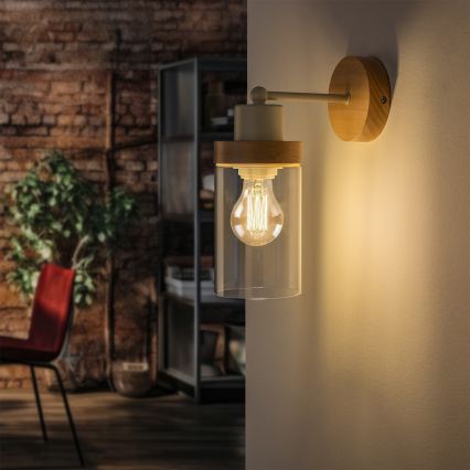 Zidna lampa WOODNEST 1xE27/15W/230V borovica/krem