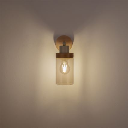Zidna lampa WOODNEST 1xE27/15W/230V borovica/krem