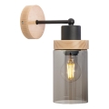 Zidna lampa WOODNEST 1xE27/15W/230V borovina/dimljeno crna