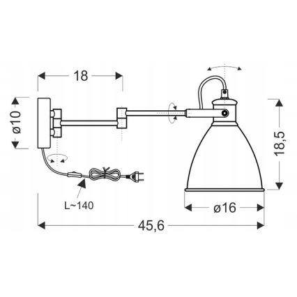 Zidna lampica ESPERA 1xE27/40W/230V