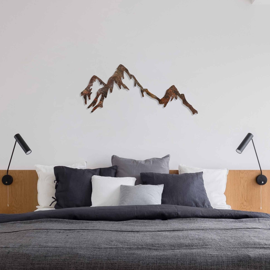 Zidna metalna dekoracija 45x70 cm – motiv planina