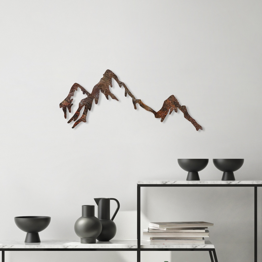 Zidna metalna dekoracija 45x70 cm – motiv planina