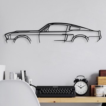 Zidna metalna dekoracija 70x15 cm — automobil
