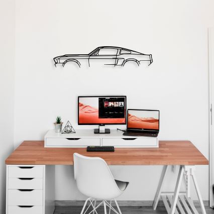 Zidna metalna dekoracija 70x15 cm — automobil