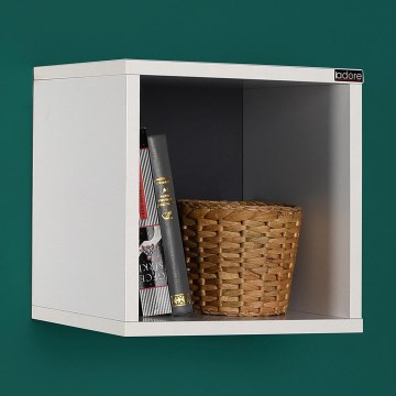 Zidna polica 33x33 cm bela