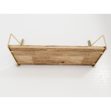 Zidna polica 45x16 cm hrast/zlatna