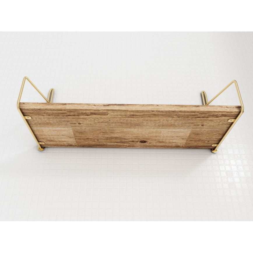 Zidna polica 45x16 cm hrast/zlatna