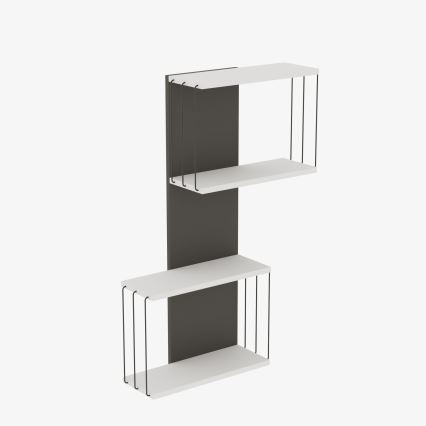 Zidna polica DESTAN 96x65 cm bela/antracit
