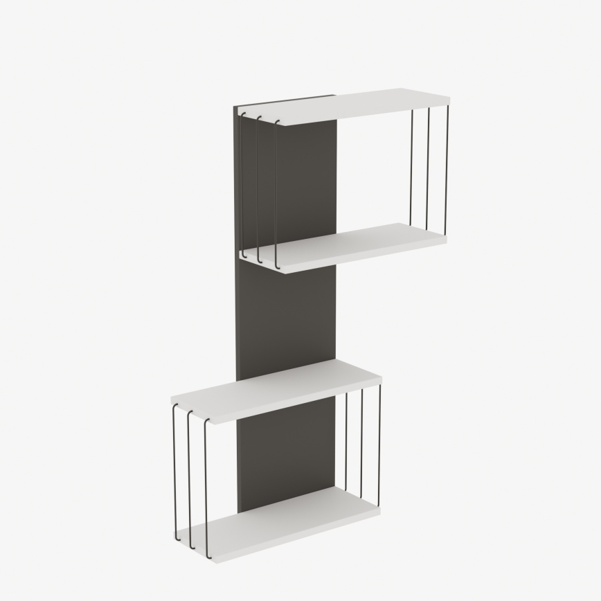 Zidna polica DESTAN 96x65 cm bela/antracit