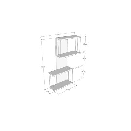 Zidna polica DESTAN 96x65 cm bela/antracit