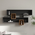 Zidna polica KAREN 120x72,2 cm antracit/braon