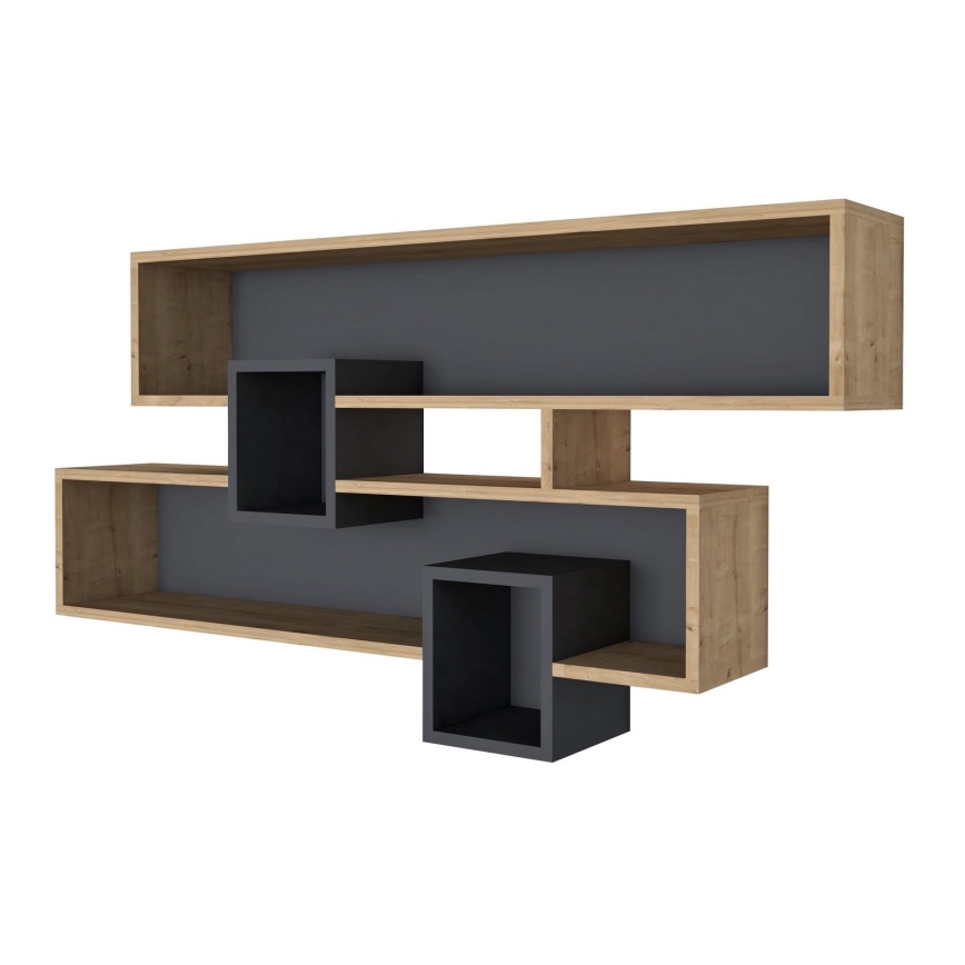 Zidna polica KAREN 120x72,2 cm braon/antracit
