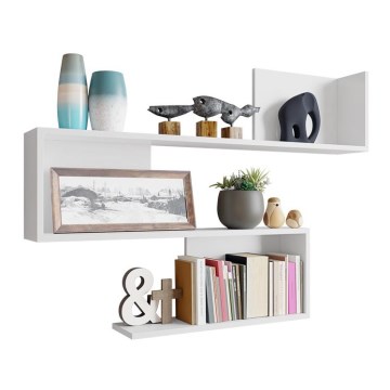 Zidna polica MANUNIA 80x110 cm bela