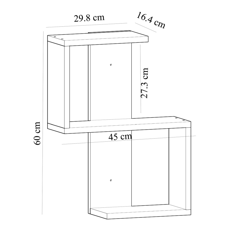 Zidna polica OCTA 60x45 cm bela