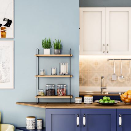 Zidna polica PULALIS 66x40 cm braon/crna