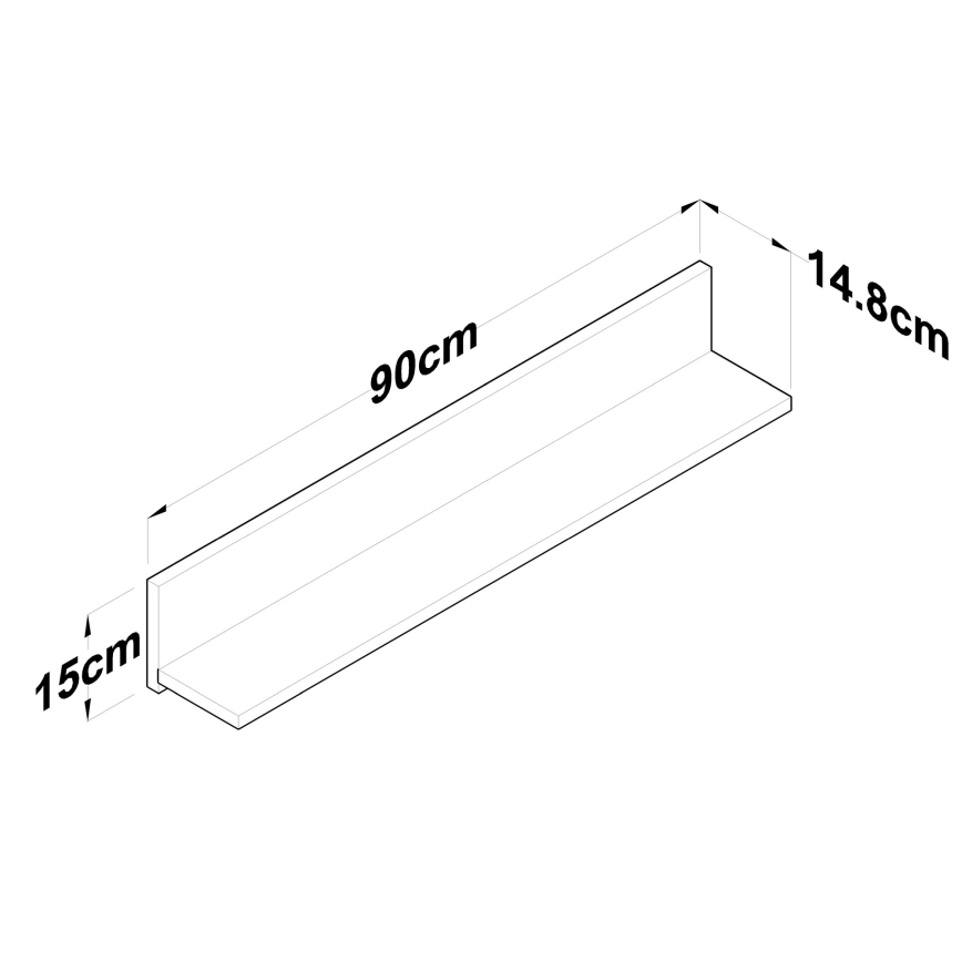Zidna polica RANI 90x15 cm braon