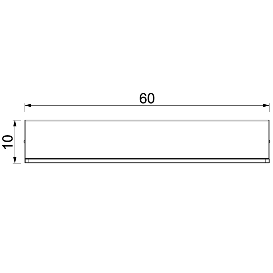 Zidna polica sa LED osvetljenjem SHELF 10x60 cm crna