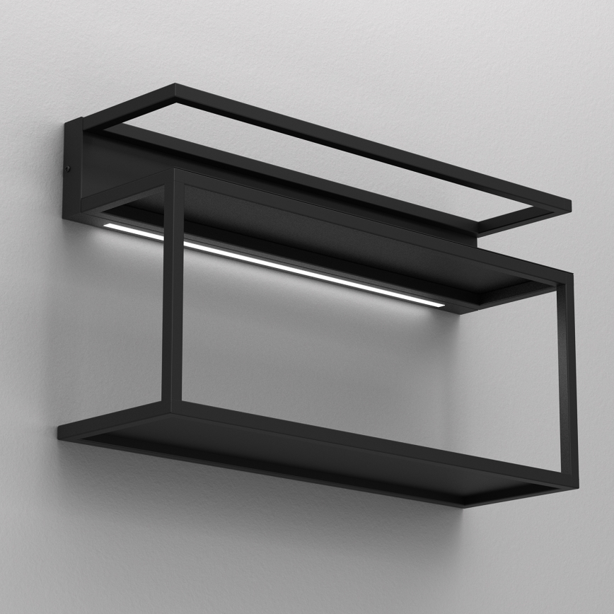 Zidna polica sa LED osvetljenjem SHELF 33x60 cm crna