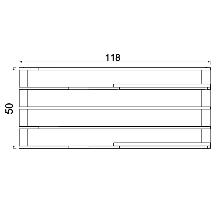 Zidna polica sa saksijama i LED osvetljenjem SHELF 50x118 cm crna/borovina
