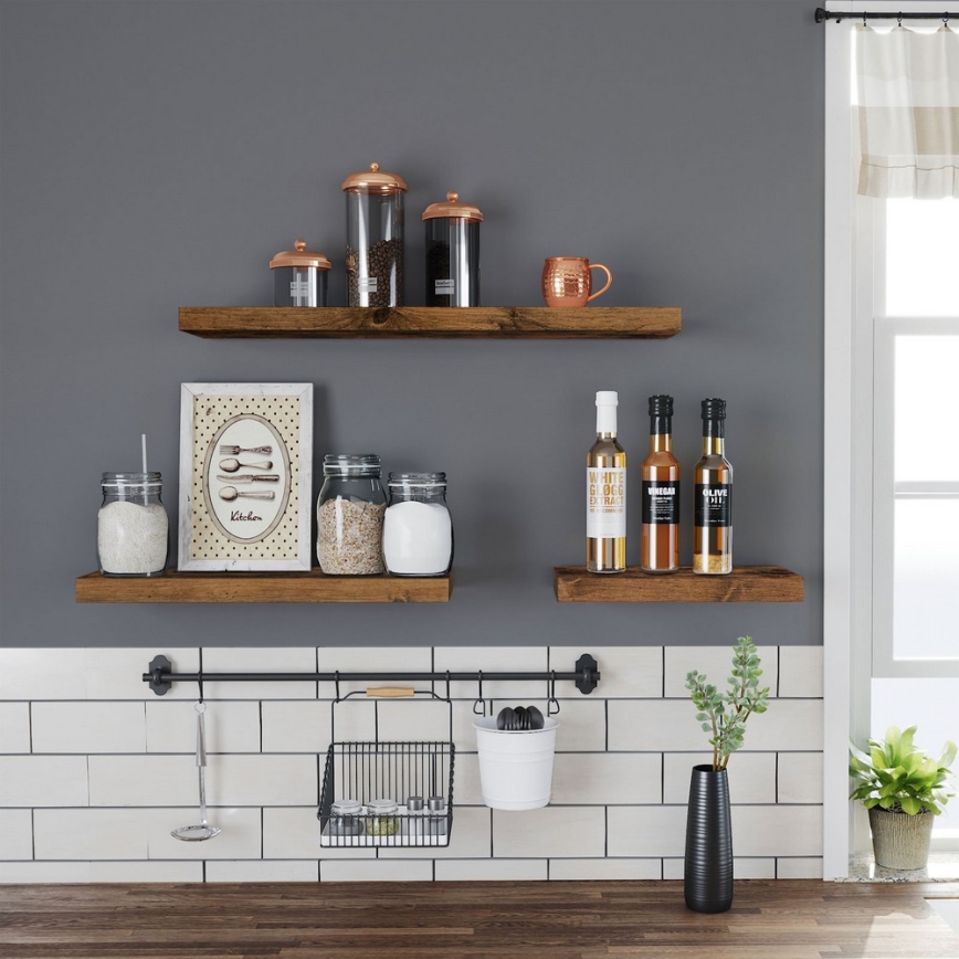 Zidna polica SHELFY braon