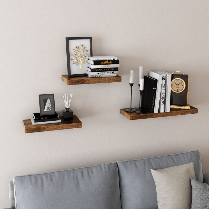 Zidna polica SHELFY braon