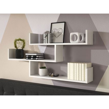 Zidna polica TRIO 119x55x18 cm bela