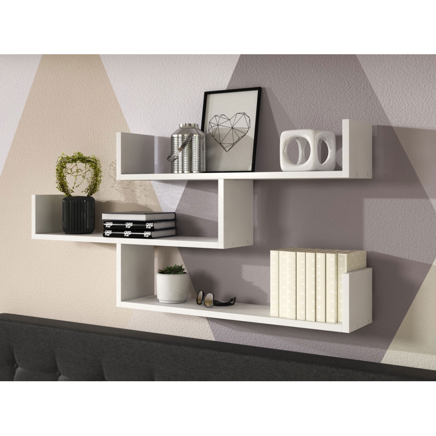 Zidna polica TRIO 119x55x18 cm bela