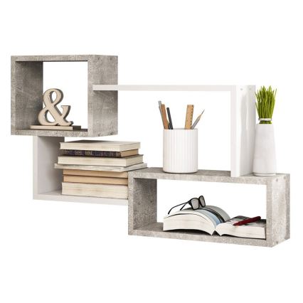 Zidna polica TRIO 54x87 cm siva/bela